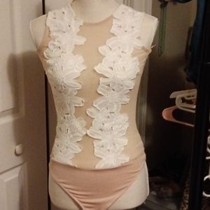 Women's rue 21 embroidery spandex one piece size xs